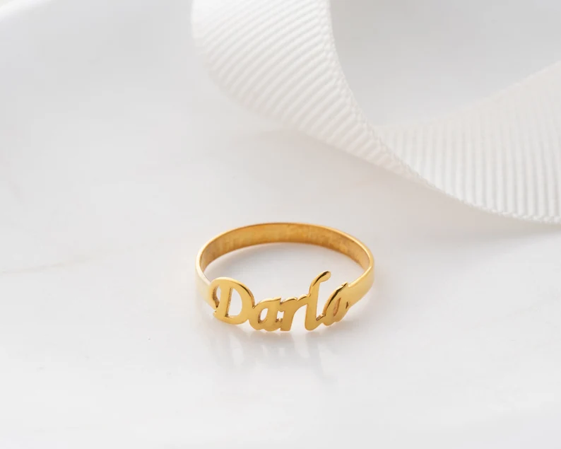 silver/gold/rose gold Personalized Name Ring at Rs 500 in Jaipur | ID:  23286589391